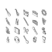 Music Instruments Performance isometric icons set vector