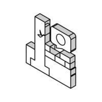 pesado abajo grado cimientos isométrica icono vector ilustración