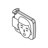 snoring patient problem isometric icon vector illustration