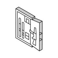 pistola gabinete seguro isométrica icono vector ilustración