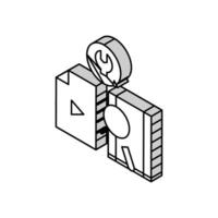 tape data recovery isometric icon vector illustration