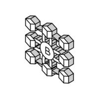 blockchain Finanzas tecnología isométrica icono vector ilustración