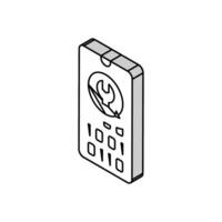 cell phone data recovery isometric icon vector illustration