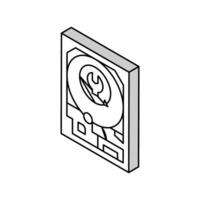 hard drive data recovery isometric icon vector illustration