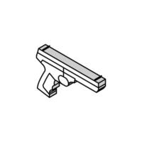 fuego anular rifle isométrica icono vector ilustración