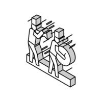 orchestra playing music on parade isometric icon vector illustration