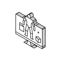 3d modeling characters isometric icon vector illustration