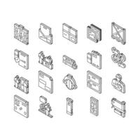 Post Office Delivery Service isometric icons set vector