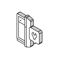 refrigerador reparar isométrica icono vector ilustración