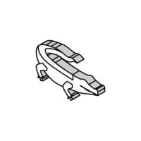 alligator wild reptile isometric icon vector illustration