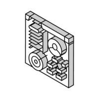 cliente analítica reporte isométrica icono vector ilustración