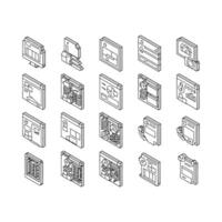 Inventory Analytics And Report isometric icons set vector