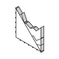 stacked area chart isometric icon vector illustration