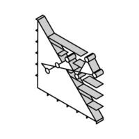 line graph isometric icon vector illustration