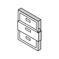 drawer open isometric icon vector illustration