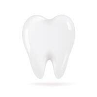 3D teeth. Clean white molars with healthy teeth. Ideas for brushing teeth to prevent tooth decay in children. 3D vector Illustration.