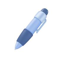 3D pen. Glossy pen for signing signatures on contracts. Taking notes by hand on a notebook. 3D vector Illustration.