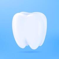 3D teeth. Clean white molars with healthy teeth. Ideas for brushing teeth to prevent tooth decay in children. 3D vector Illustration.