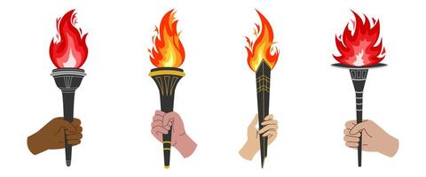 A set of torches. vector