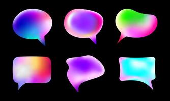 Set of gradient speech bubbles. vector