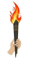 A Hand with a Burning Torch. vector