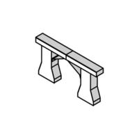 folding table isometric icon vector illustration