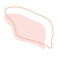 Modern Abstract Vector banner. Shape Orange Pastel color with line, Vector illustration Isolated on white. Flat Spring Or Summer template for Card, Poster, Ads. Irregular Silhouette Blob Copy Space