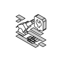 wood floor scratch repair isometric icon vector illustration