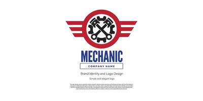 mecánico amd automotor logo diseño para logo diseñador o web desarrollador vector