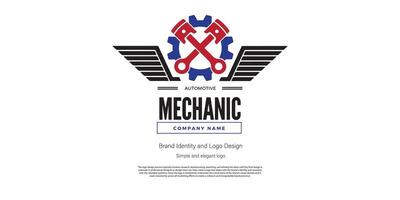 mecánico amd automotor logo diseño para logo diseñador o web desarrollador vector