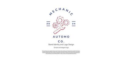 mecánico amd automotor logo diseño para logo diseñador o web desarrollador vector