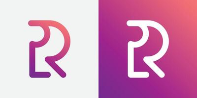 Modern creative letter R logo design Minimal R RR initial based vector icon