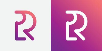 Modern creative letter R logo design Minimal R RR initial based vector icon