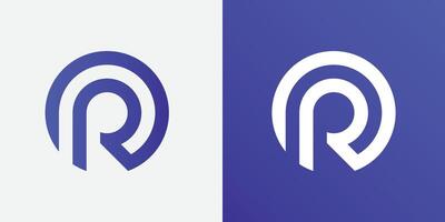 R Logo Design Minimalistic with Gradient vibrant colors vector