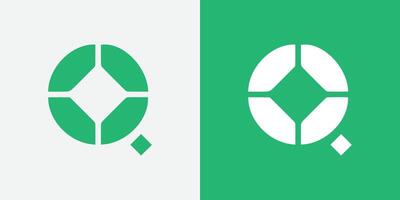 vector q logo template with an abstract shape