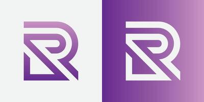 Modern creative letter R logo design Minimal R RR initial based vector icon