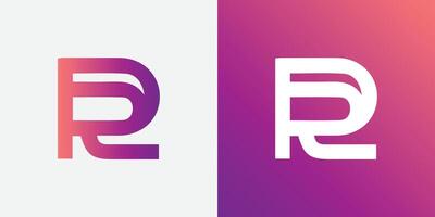 Modern letter R tech logo design vector