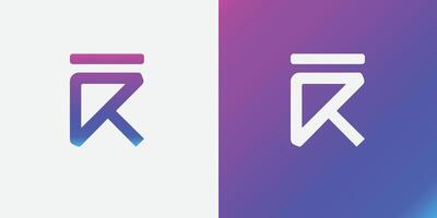 R Logo Design Minimalistic with Gradient vibrant colors vector