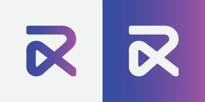 R Logo Design Minimalistic with Gradient vibrant colors vector