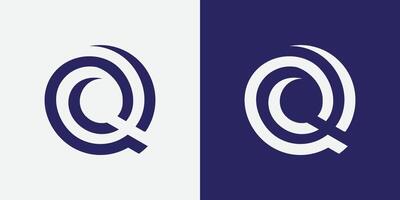 vector q logo template with an abstract shape