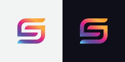 Gradient S letter modern colorful logo design vector icon