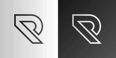 Premium letter R logo design Luxury linear creative monogram vector