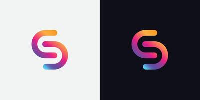 Minimal S letter gradient logo design vector icon