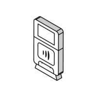 pos terminal contactless isometric icon vector illustration