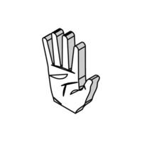 mano personas cuerpo parte isométrica icono vector ilustración