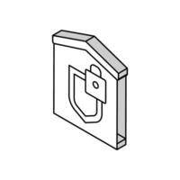 building padlock security isometric icon vector illustration