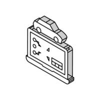 computadora diagnósticos isométrica icono vector ilustración