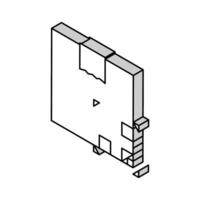 caja entrega individual qr código isométrica icono vector ilustración