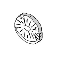 piña seco Fruta isométrica icono vector ilustración