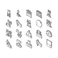 Chemistry Laboratory Collection isometric icons set vector Illustration